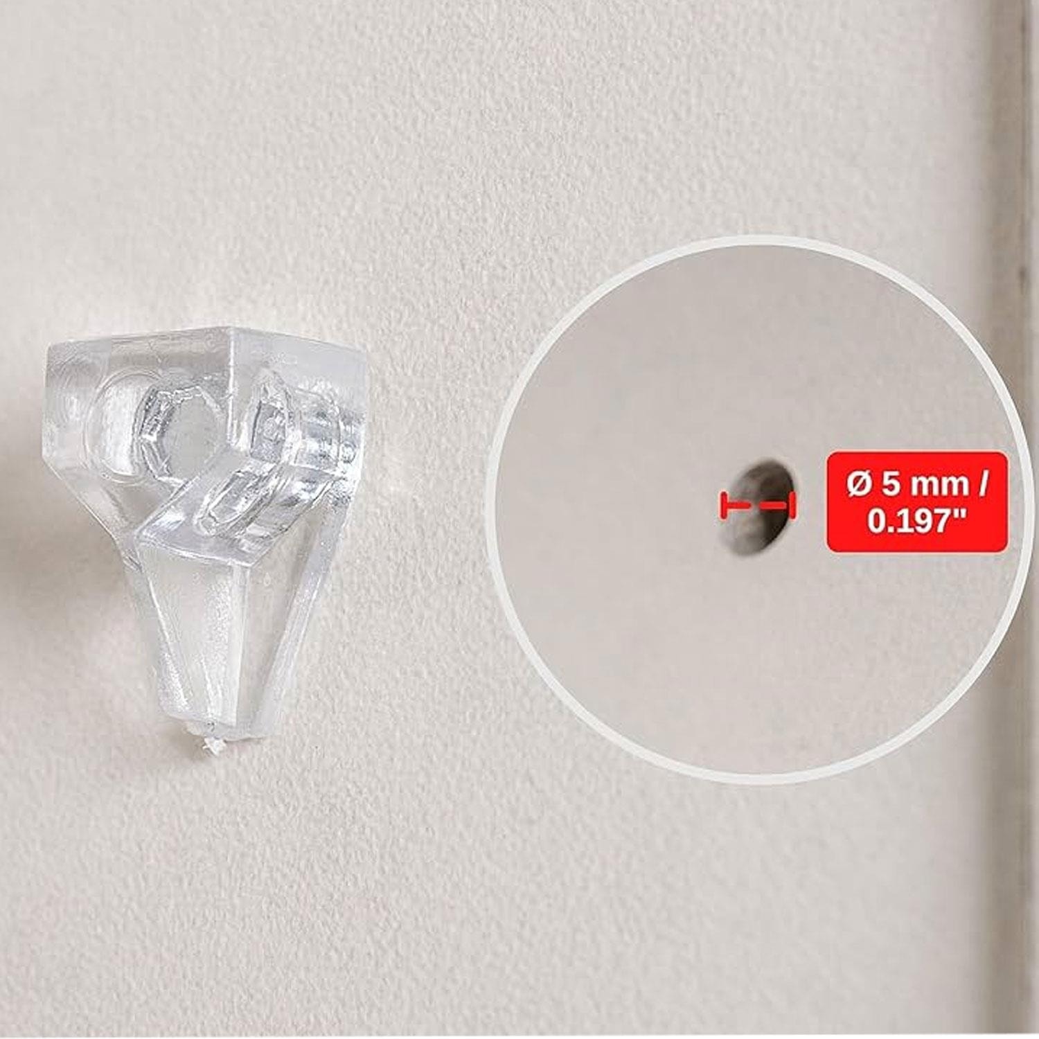 Kristal Raf Pimi Şeffaf Cam Ahşap Metal Raf Tutucu Çivisi Mobilya Dolap Pimi (100 Adet)