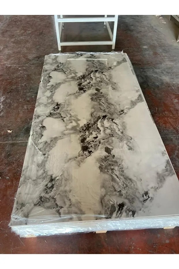Alternatif Kaplama UV PVC Mermer Panel Carrara 1 Adet 60x120cm Ev Ofis Otel Duvar Kaplama Paneli