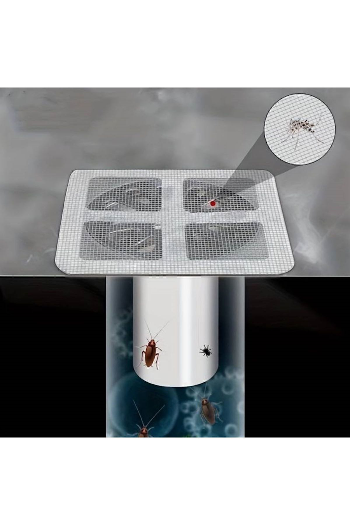 4 Adet Yapışkanlı Tek Kullanımlık Banyo Gider Saç Kıl Tutucu Ve Mutfak Evye Çöp Ayırma Süzgeci