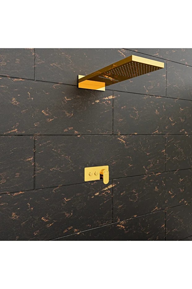 Ankastre Comfort Duş Seti Altın Gold Fau109-g