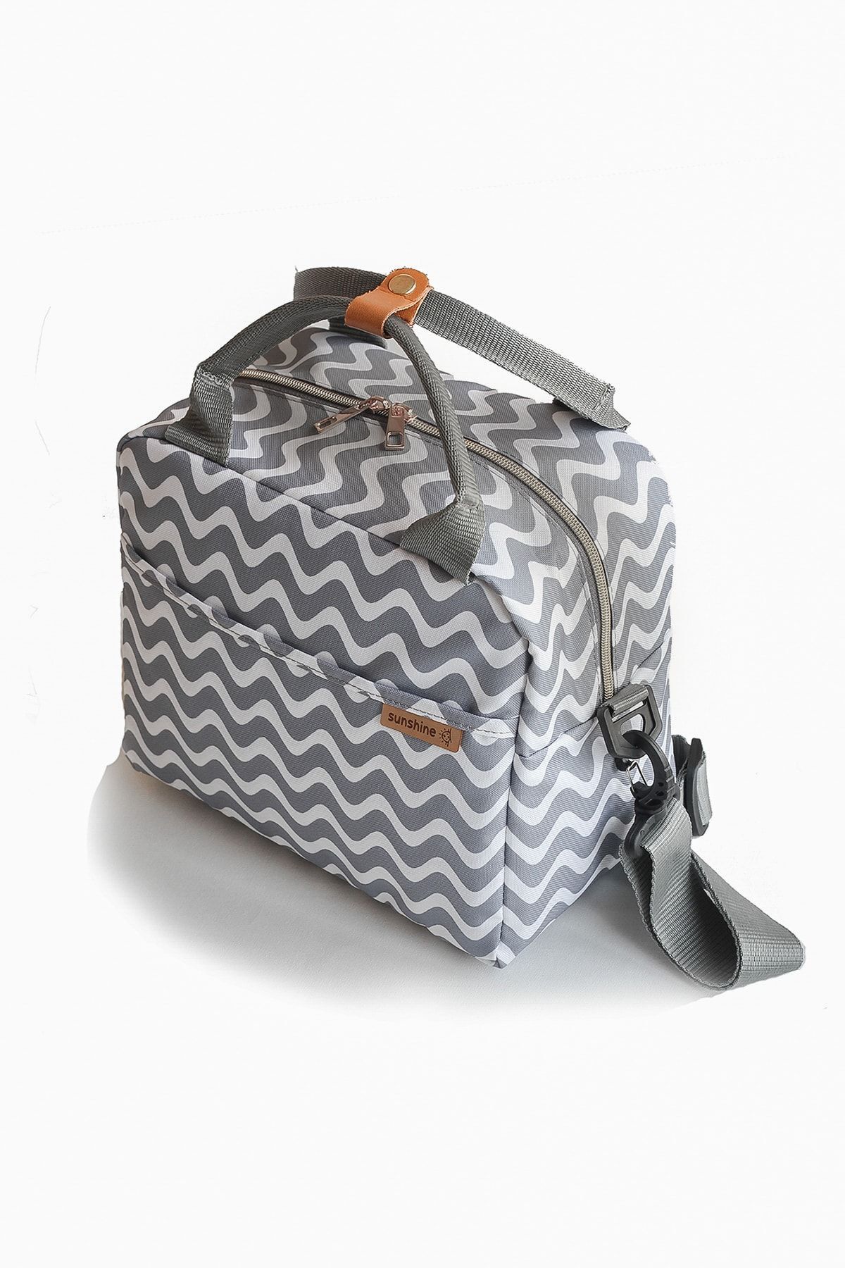 Zikzak Desenll Termal Isı Izolasyonlu Yemek Taşıma Beslenme Çantası