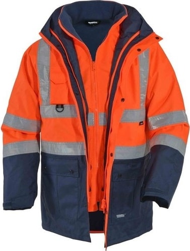 5+1 Oxford Çok Amaçlı Işçi Mont ve Kaban Reflektörlü Parka Turuncu