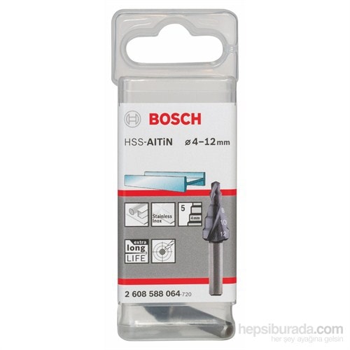 BOSCH - Kademeli Matkap Ucu Hss-Altin - 4 - 12 Mm, 6,0 Mm, 50 Mm