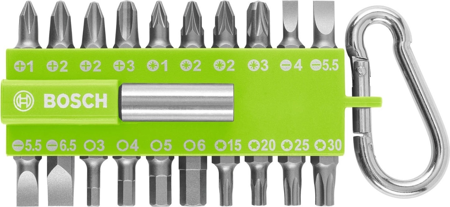 BOSCH 2607 002 823 21 Parça Vidalama Ucu Seti Yaylı Kancalı Yeşil