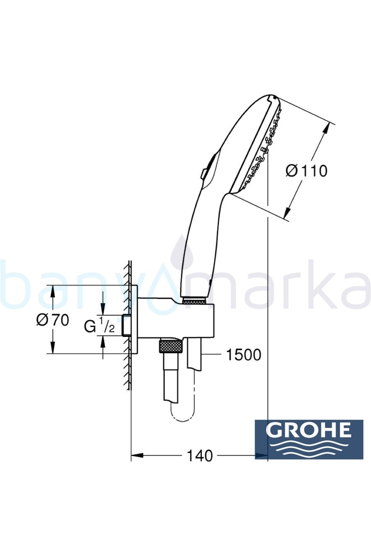 New Tempesta Ankastre Bağlantılı El Duşu Seti, 2 Akışlı - 26406003