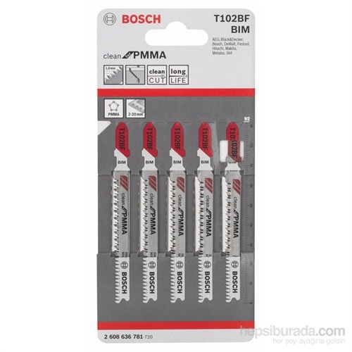 BOSCH - Temiz Kesim Serisi Akrilik Cam İçin T 102 Bf Dekupaj Testeresi Bıçağı - 5'Li Paket