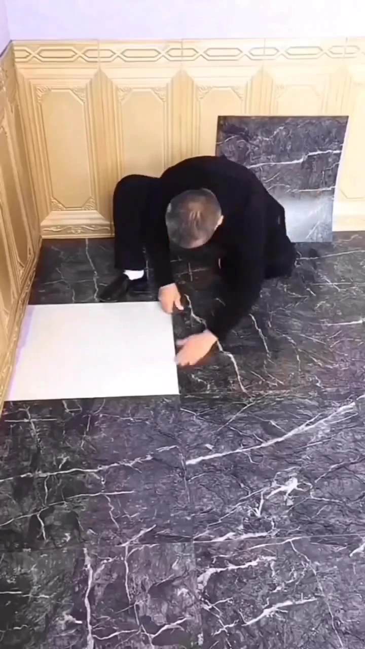 1m2 3 Adet 60X60cm Floor Yapışkanlı Zemin Kaplama Paneli Arkası Kauçuklu Pvc WC Paneli 6216