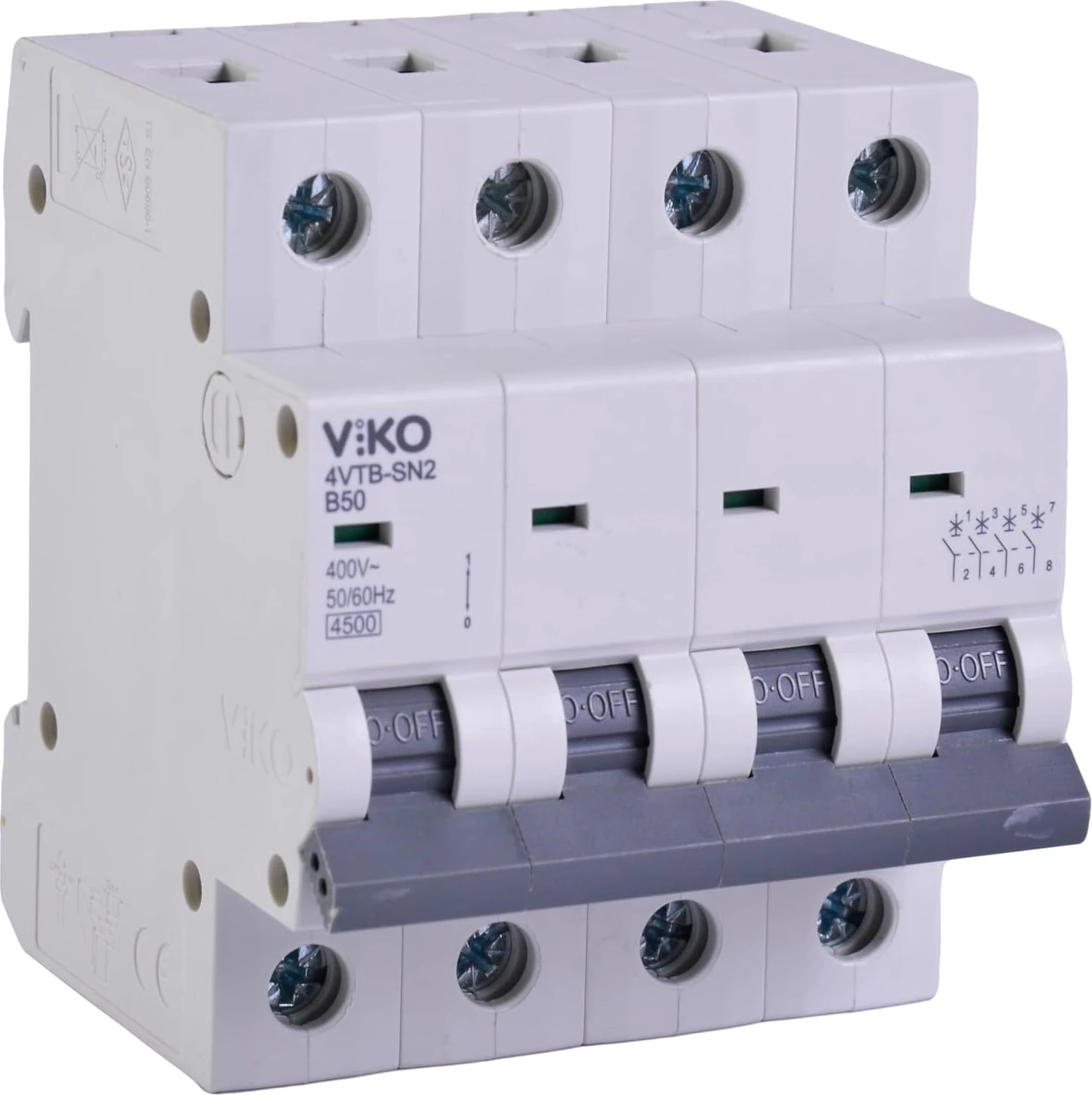 4VTB-4B50 Otomatik Sigorta 4,5ka B Tipi 4 Kutup 50A