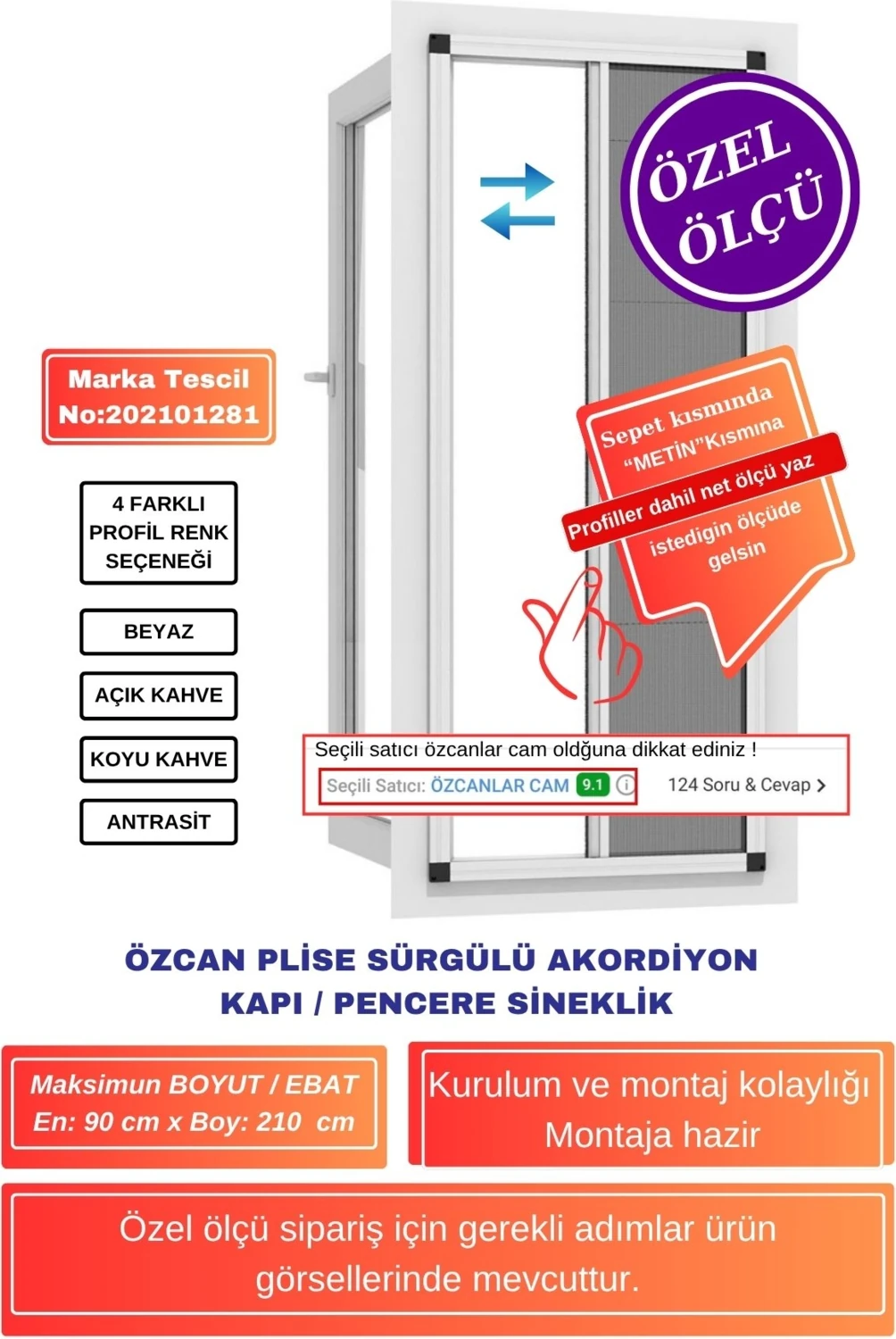 💥En90 x Boy210 cm beyaz Plise Sürgülü Sineklik | Akordiyon Kayar Kapı Sineklik 🚪 Demir, Ahşap, Çelik, Pimapen Kapılara Uyumlu 🦟 Yaz Fırsatı! ❌ Sineklere Son 🛒 Hemen Sepete Ekle!