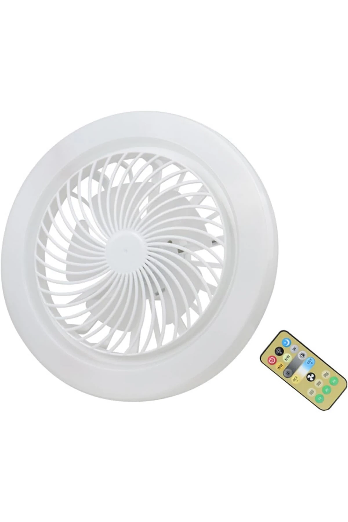CT-1153 Fanlı 42W 3 Renk Dim Edilebilir Kumandalı Poyraz LED Ampul E27 Duy
