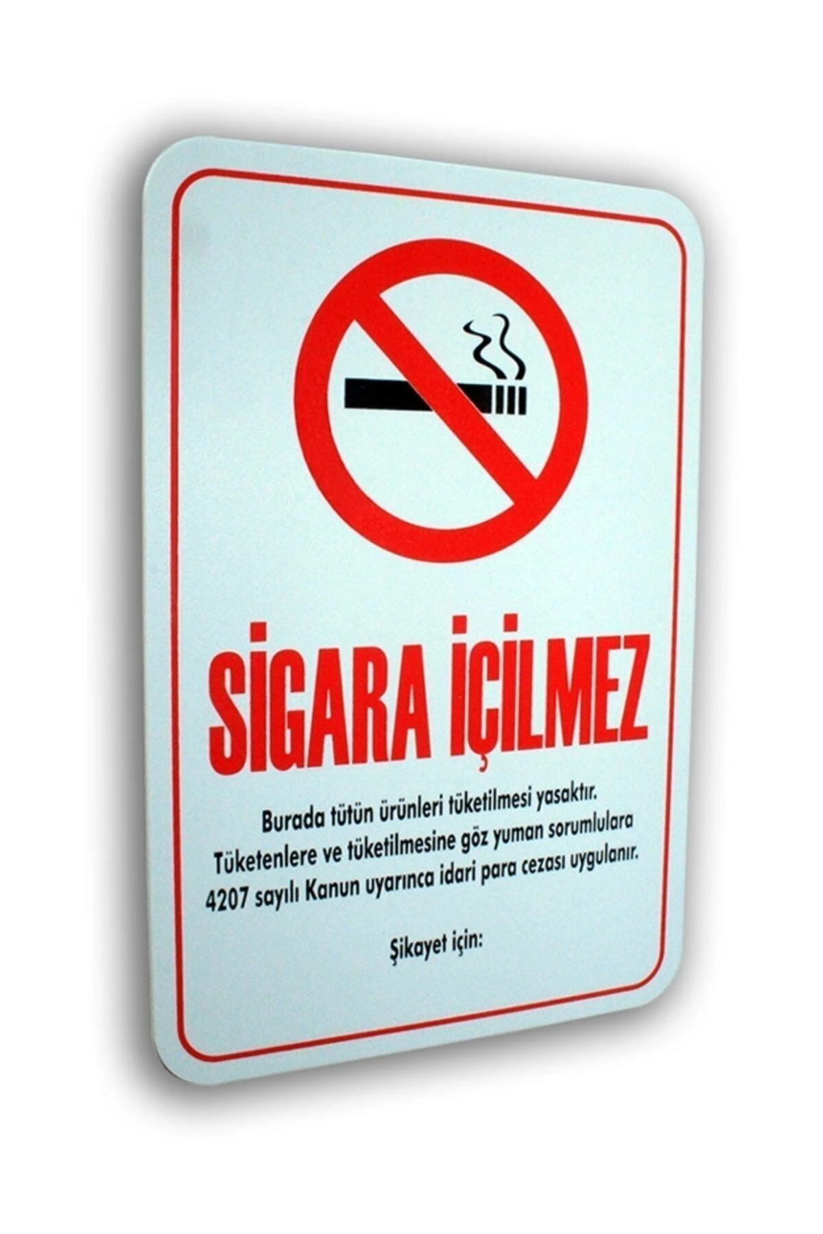 Folyo Baskı Sigara Içilmez Para Cezası 16x24 Cm