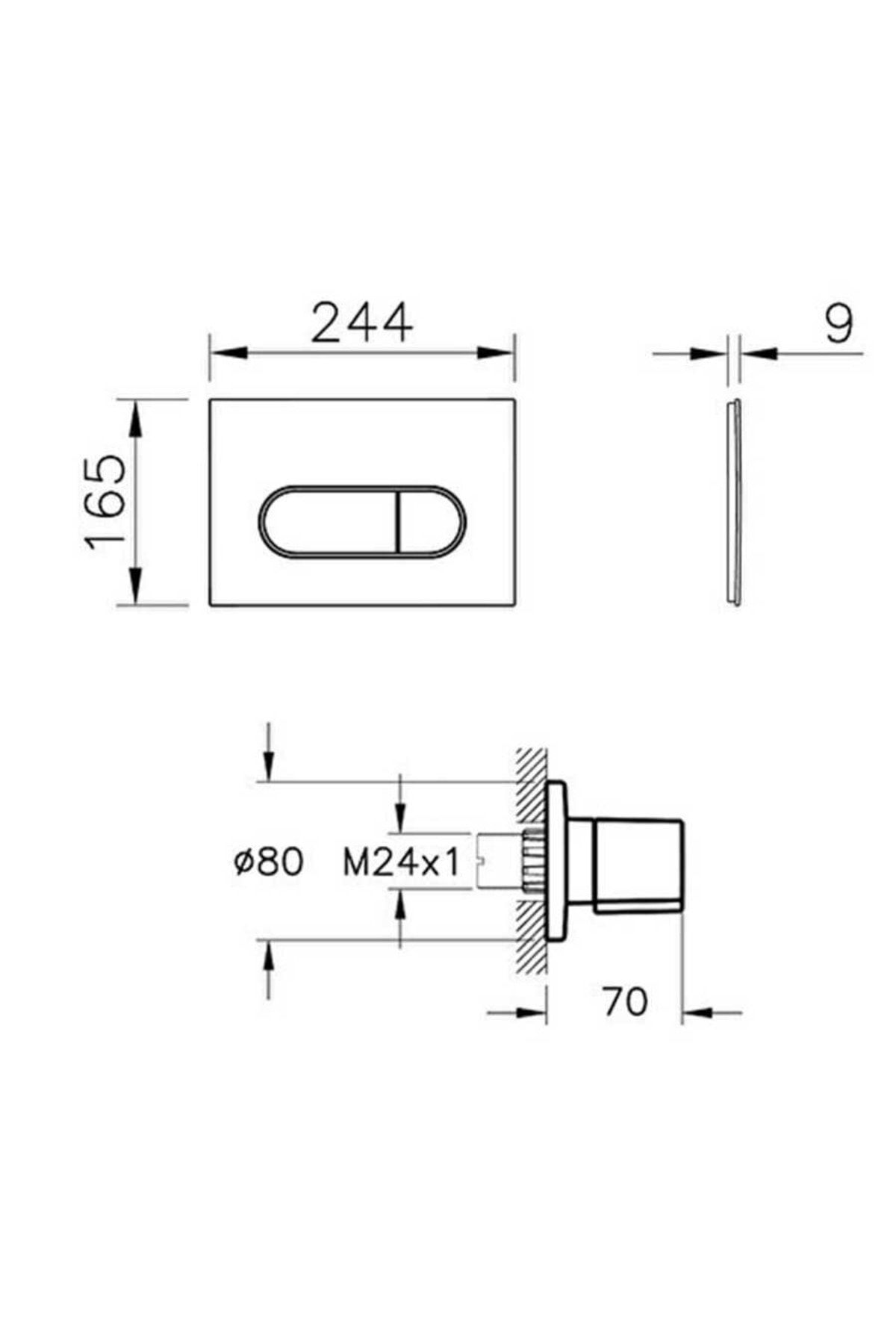 Root Round 800-2036 Kumanda Paneli ve Stop Valf Seti, Mat Siyah (740-2280, A41461GR)