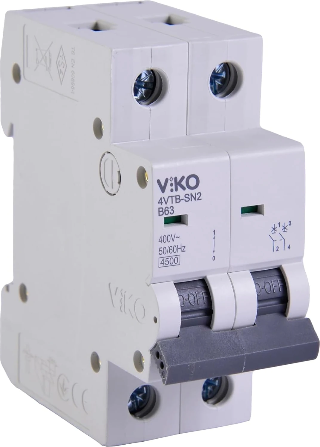 4VTB-2B63 Otomatik Sigorta 4,5ka B Tipi 2 Kutup 63A