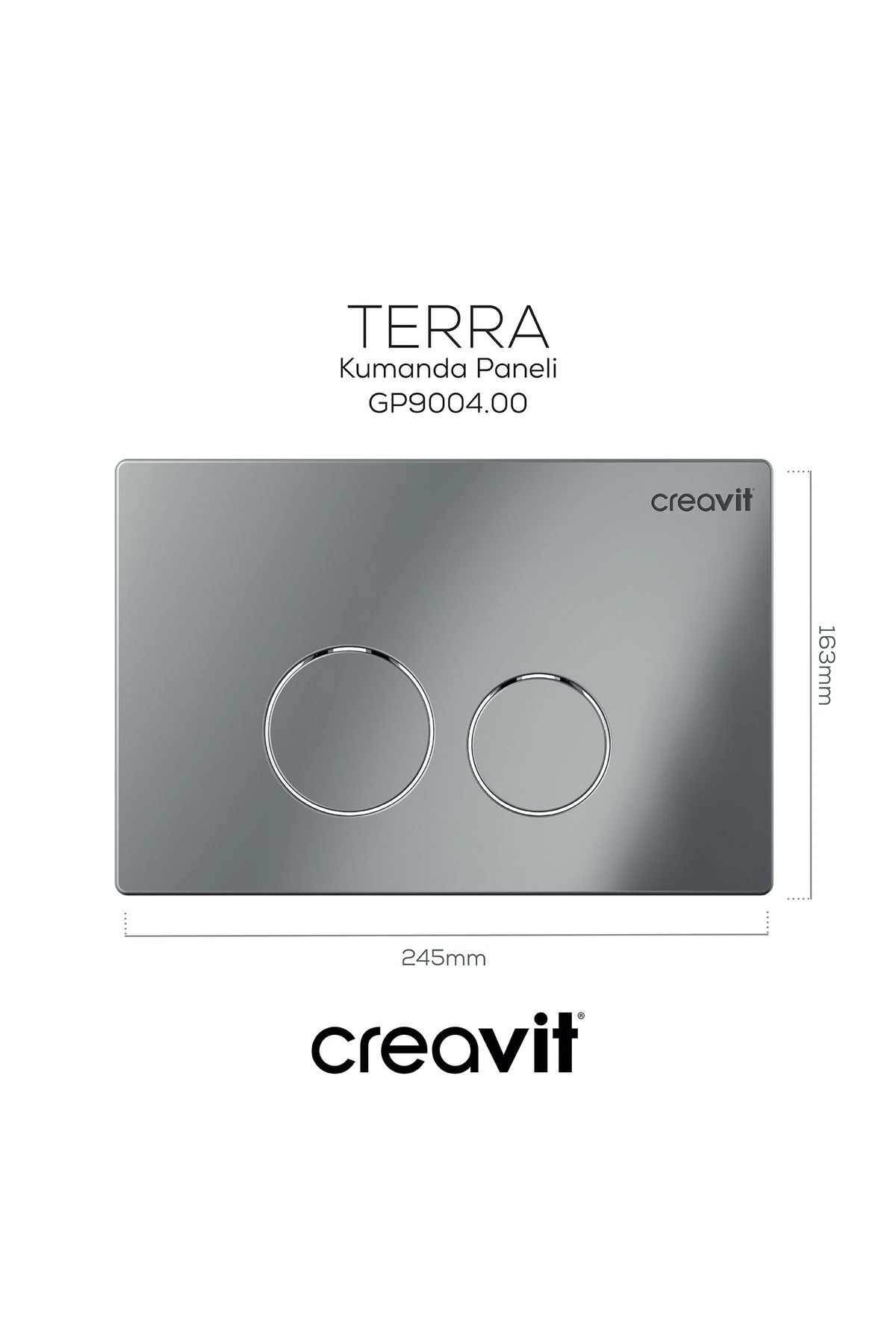 Terra Parlak Krom Kaplama Askı Rezervuar Kumanda Paneli