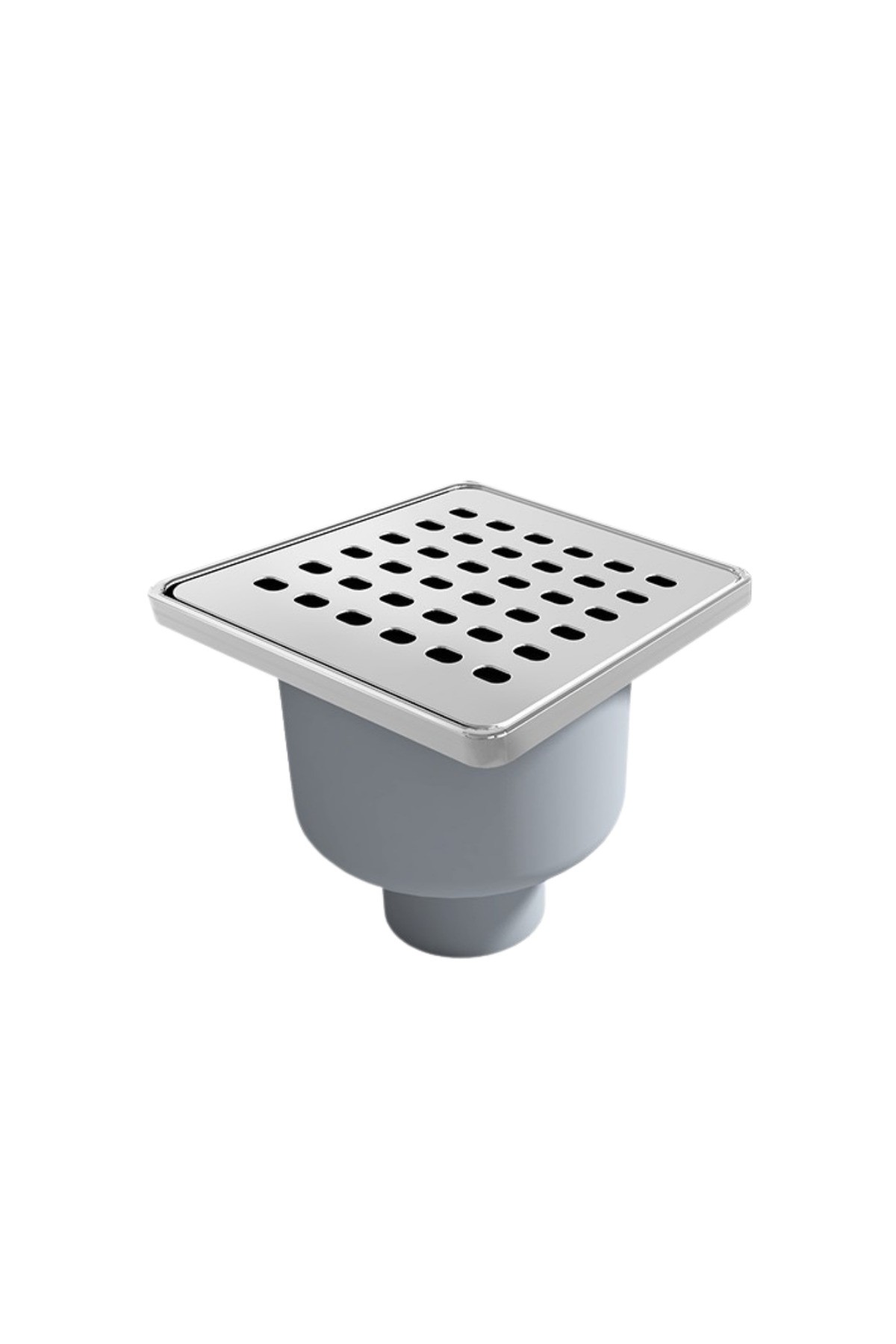 10x10cm Metal Çerçeveli Standart Yer Süzgeci Duş Kanalı - Düşey Çıkış 50mm