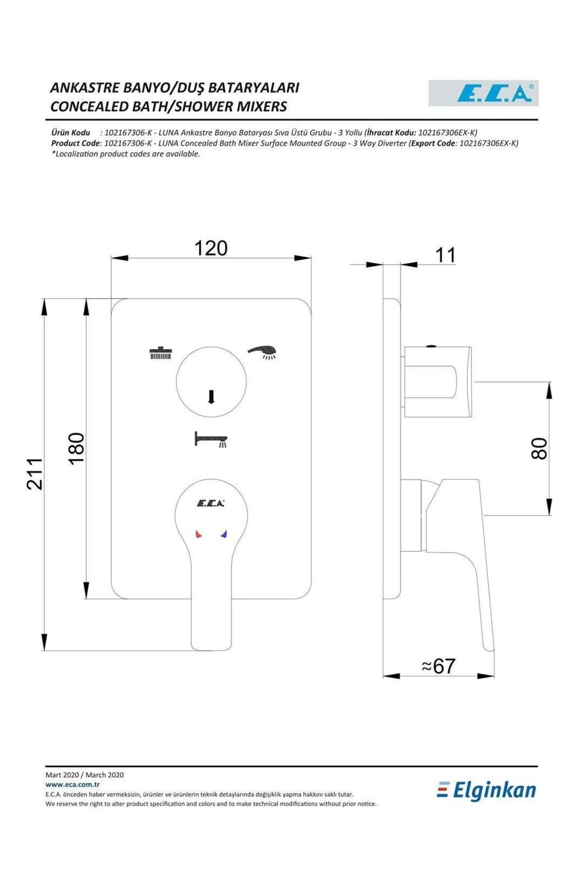 Luna Ankastre Banyo Bataryası Sıva Üstü Grubu -3 Yollu Altın Görünümlü 102867336-K