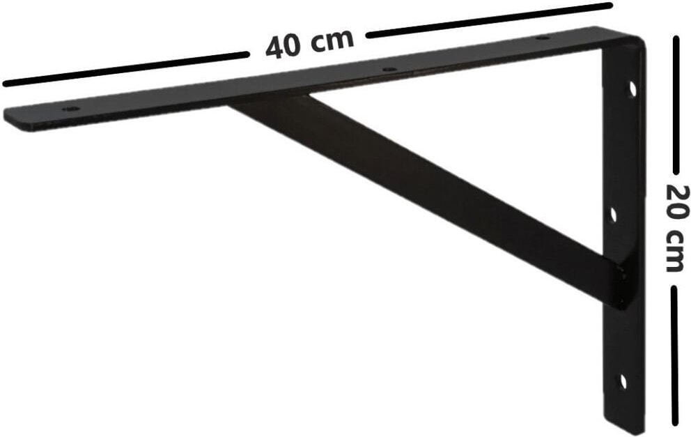 Ağır Yük Raf Altı Ayak Raf Tutucu Destekli L Demir 33 x 50 cm Siyah Montaj Aparatı (4 Adet)
