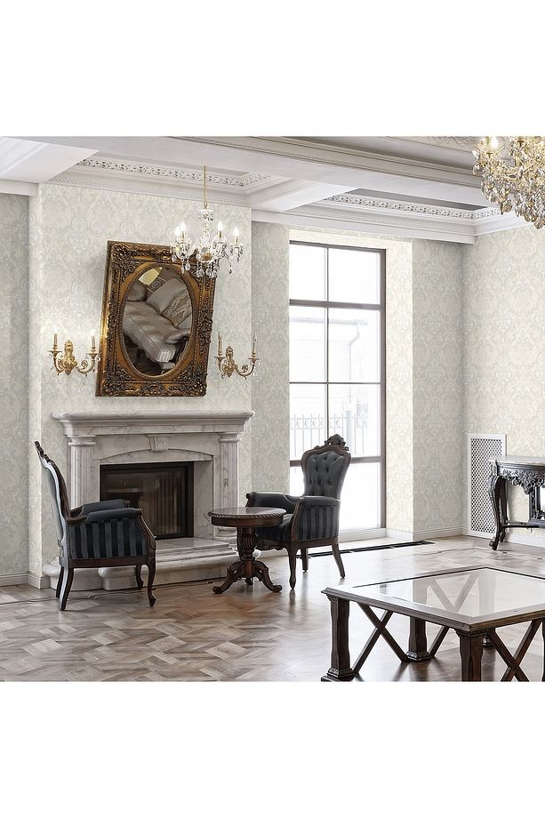 Ephes 1002-7 Damask büyük, Simli Duvar Kağıdı 10m²