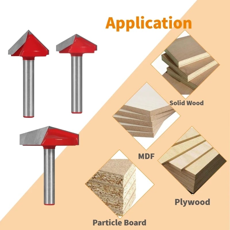 6X13X90 Nxwınd 3D V Tipi Planya Kesici Bit Yönlendirici Bit Cnc Katı Karbür Kesiciler Ağaç Işleme Freze Kesicisi Ahşap Bit Yüz Mill (Yurt Dışından)