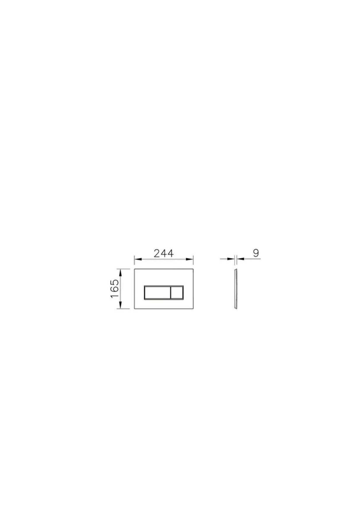 Root Square Kumanda Paneli, Parlak Siyah 740-2350
