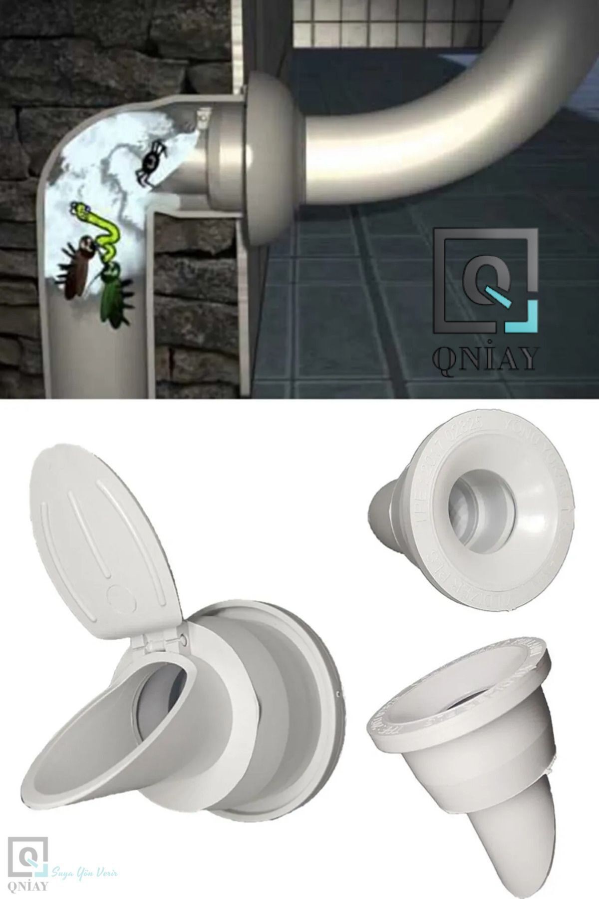 Lavabo Koku Giderici Çek Valfli Lavabo Gider Adaptör Conta Koku Önleyici Pratik Montaj