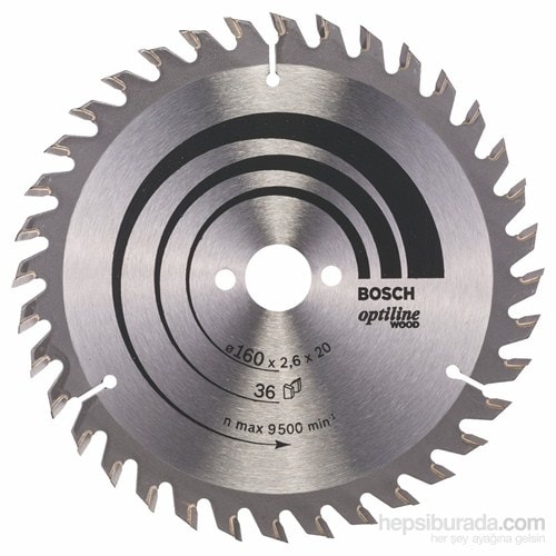 BOSCH - Optiline Serisi Ahşap İçin Daire Testere Bıçağı - 160 X 20/16 X 2,6 Mm, 36 Diş