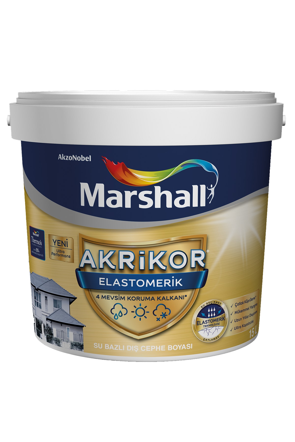 Akrikor Elastomerik Boya Y8 15 Lt (20 Kg)
