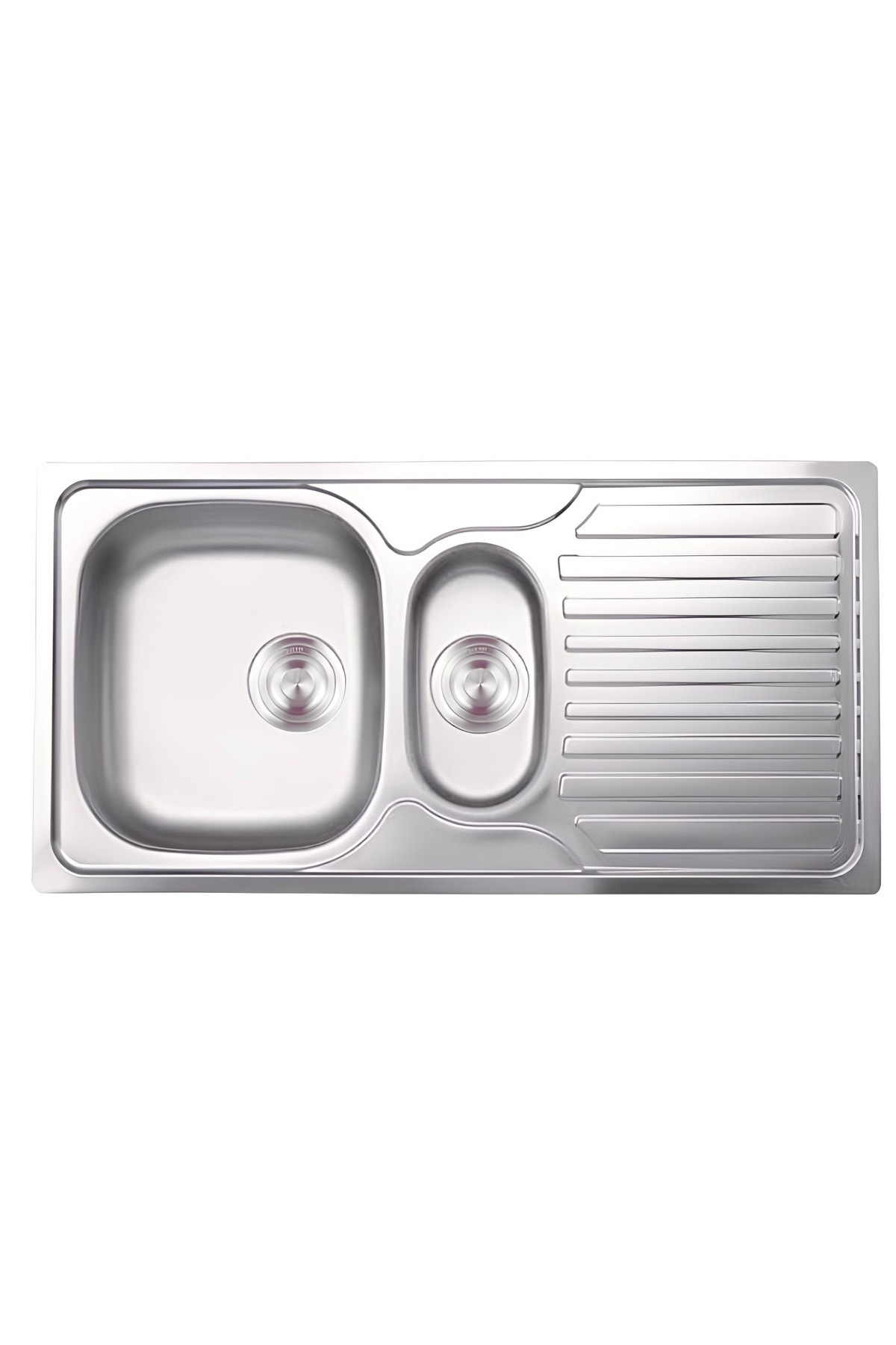 Mastertop 1.5 Göz Damlalıklı Paslanmaz Çelik Mutfak Evyesi 100x50cm Eviye Sifon Seti Dahil