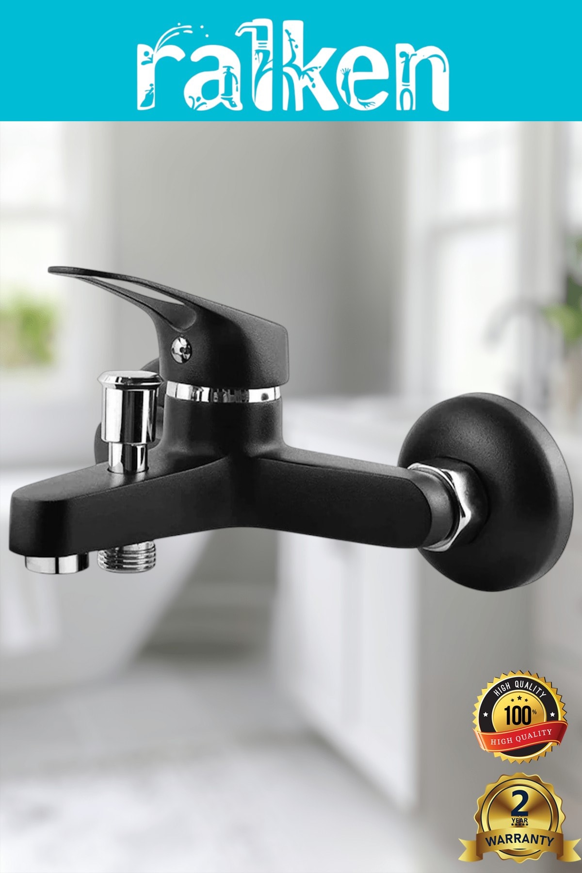 Ralken Armatür Lüx Siyah Tepe Primelux Robot Duş Seti | Modern Ve Şık Tasarım