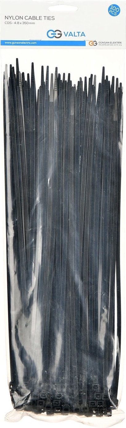 Günsan Siyah 100'lü Kablo Bağı (15cm x 3.5mm)