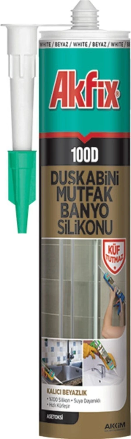 100D Kararmayan Banyo/Mutfak Silikonu Beyaz 310 ml
