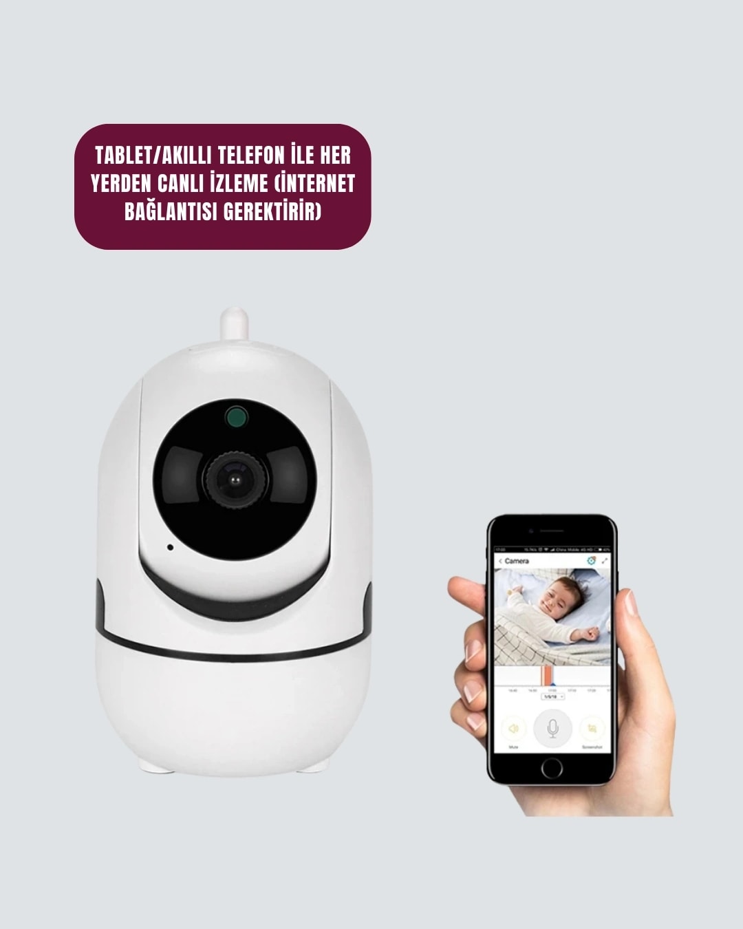 Buğz 1080P Wifi Akıllı Güvenlik Kamerası – Pan & Tilt, Hareket Takip ve Iki Yönlü Ses