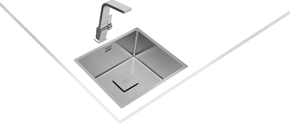 FLEXLINEA RS15 45.40 Ankastre/Tezgaha Sıfır/Tezgahaltı Eviye Paslanmaz Çelik 45 cm 115000013