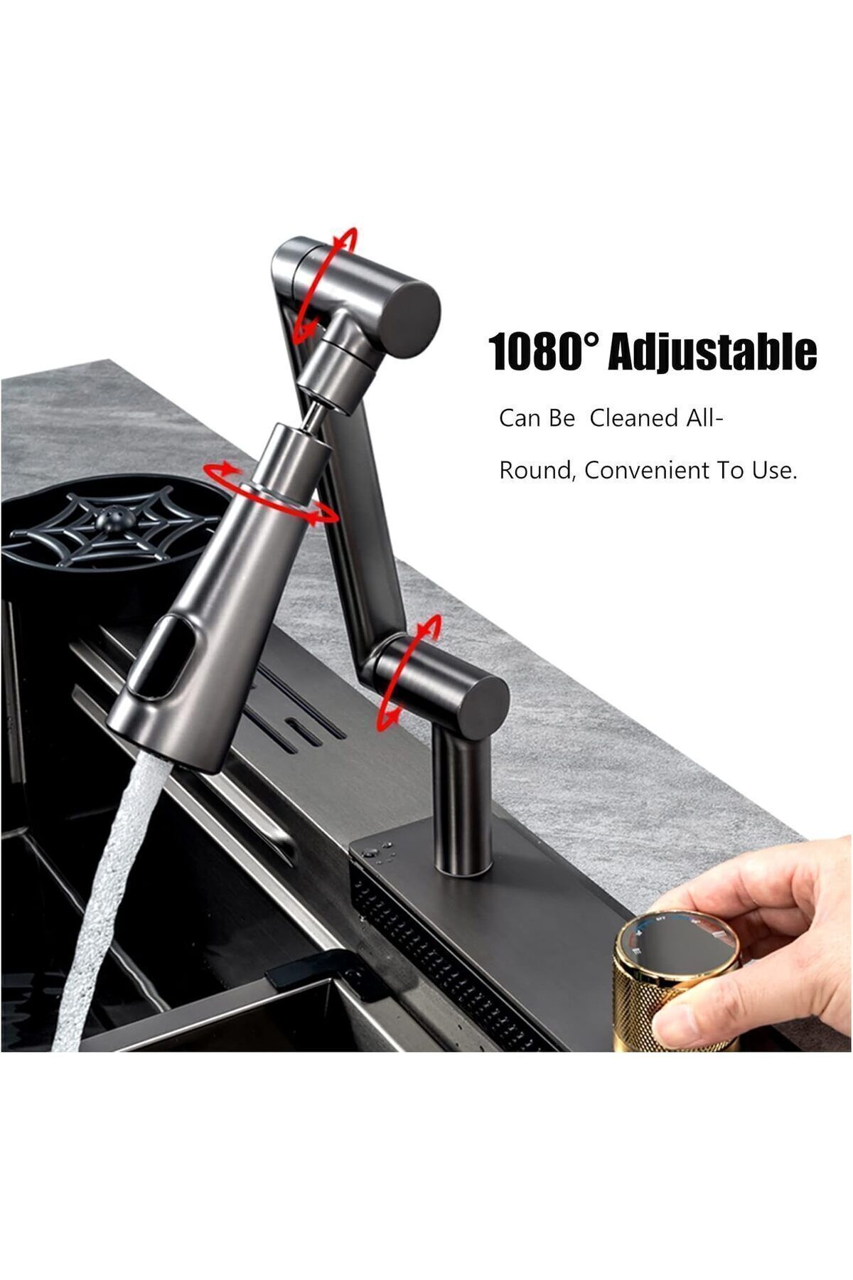 Dijital Akıllı Eviye Seti Pencere Önü Katlanır Yeni Model Antrasiti 7 Fonksiyon Ithal 7 Yıl Garanti