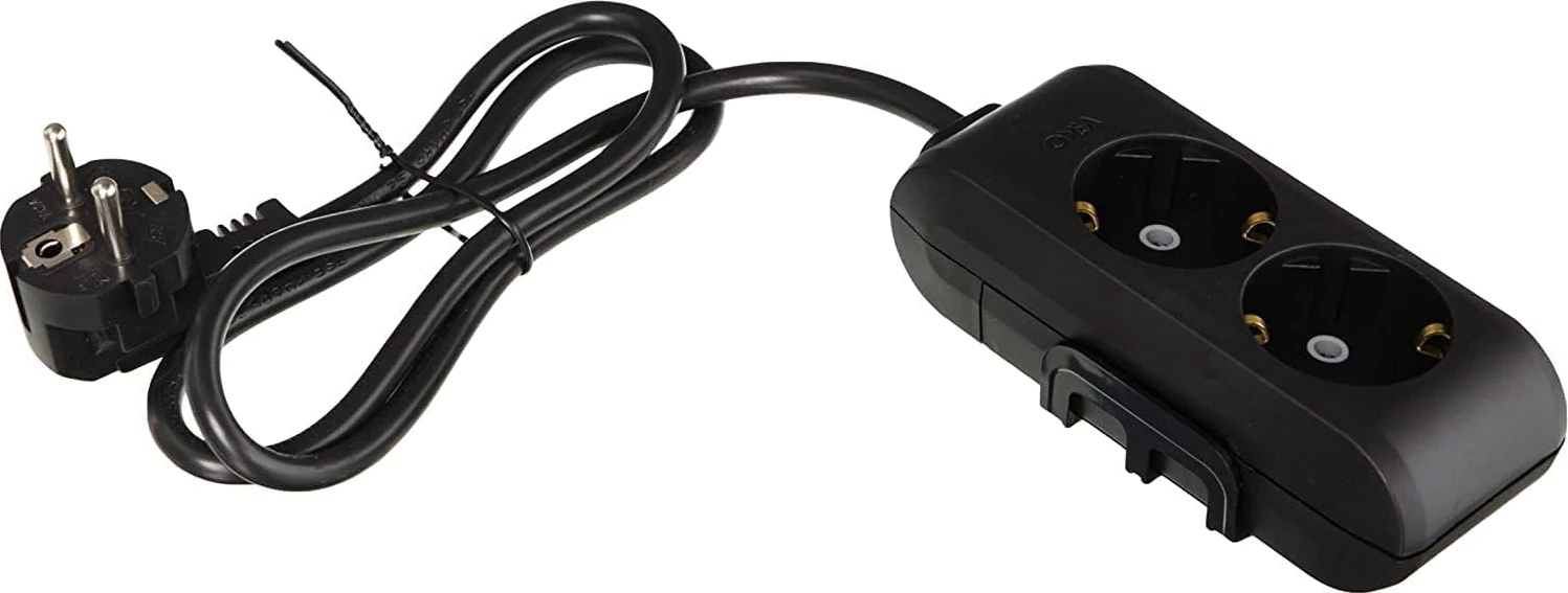 Multi-Let Siyah Ikili Priz Topraklı Kablolu Çocuk Korumalı 1 mt