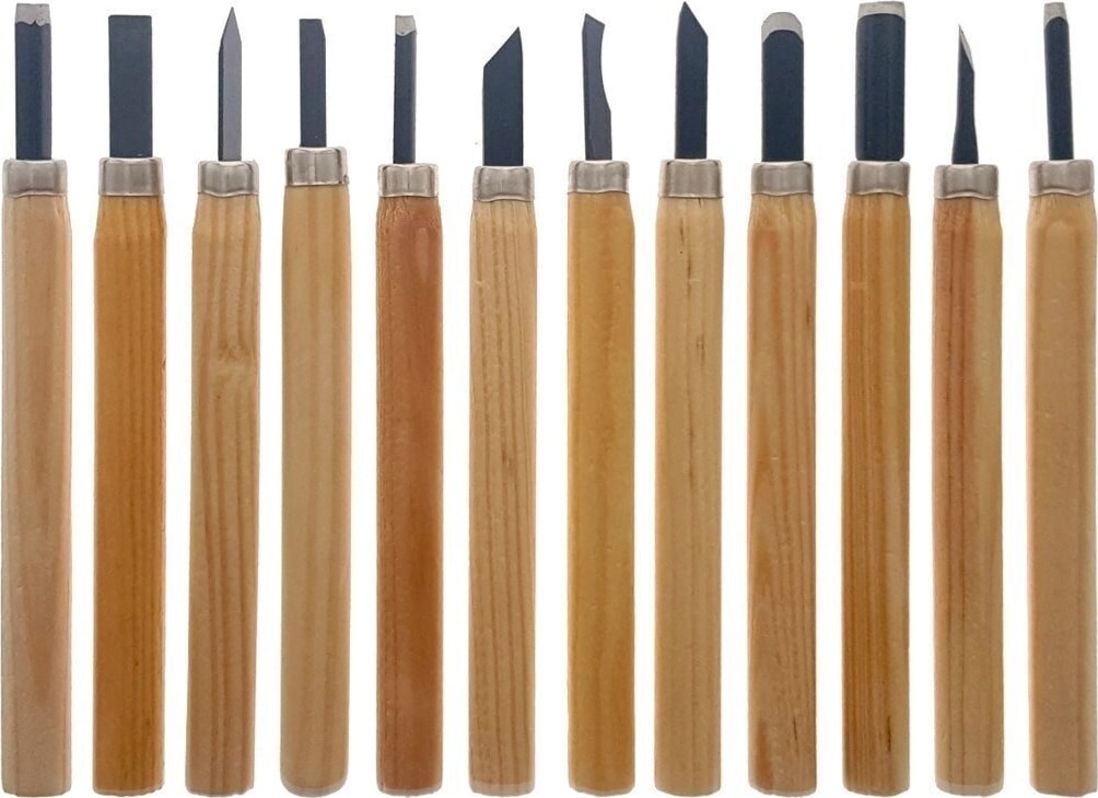 12 Parça Ahşap Oyma Hobi Heykel Set Ağaç Oyma Set Kalem Set
