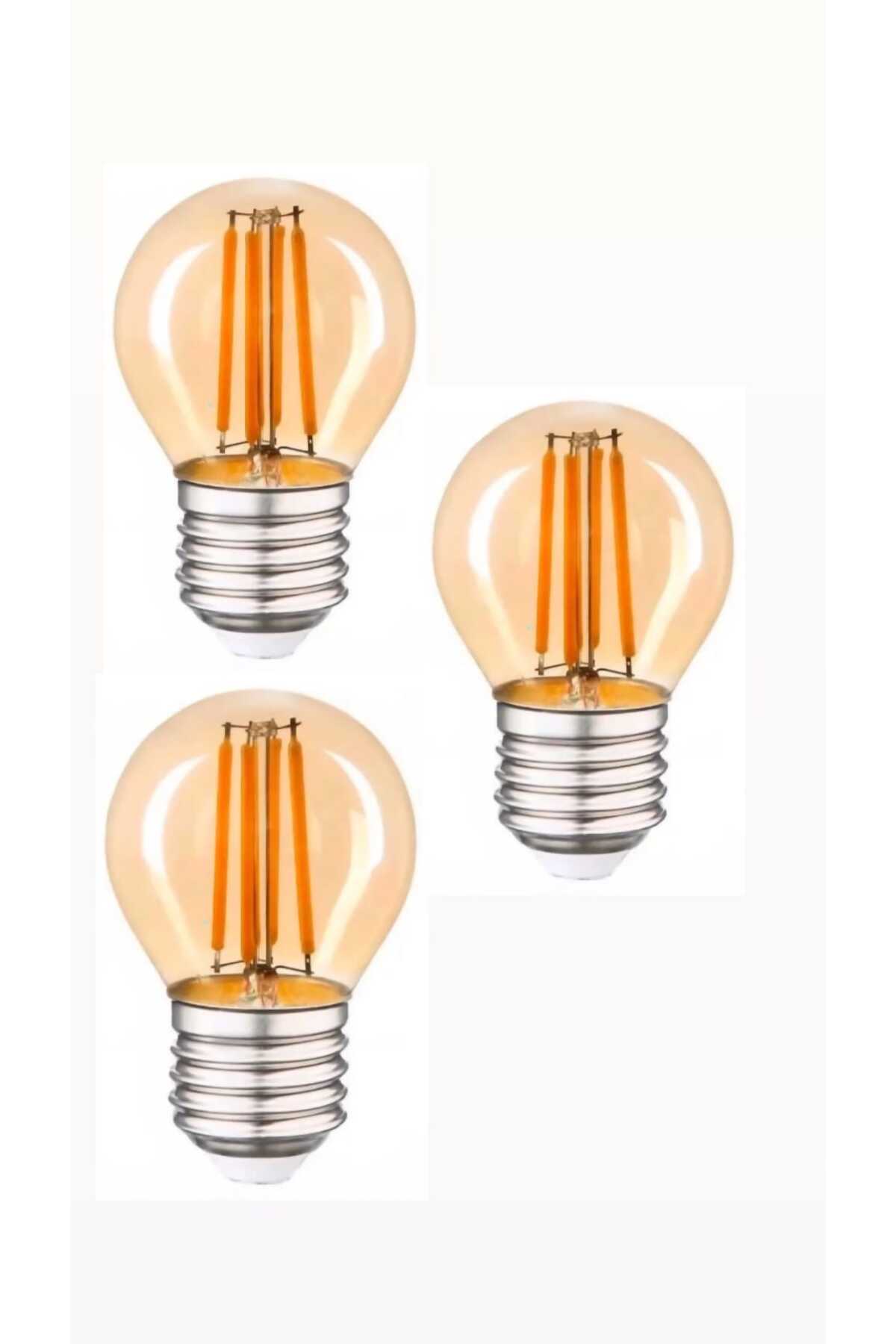 3 Adet G45 Bal Cam 6w E27 Mini Led Ampul - 2500K Gün Işığı