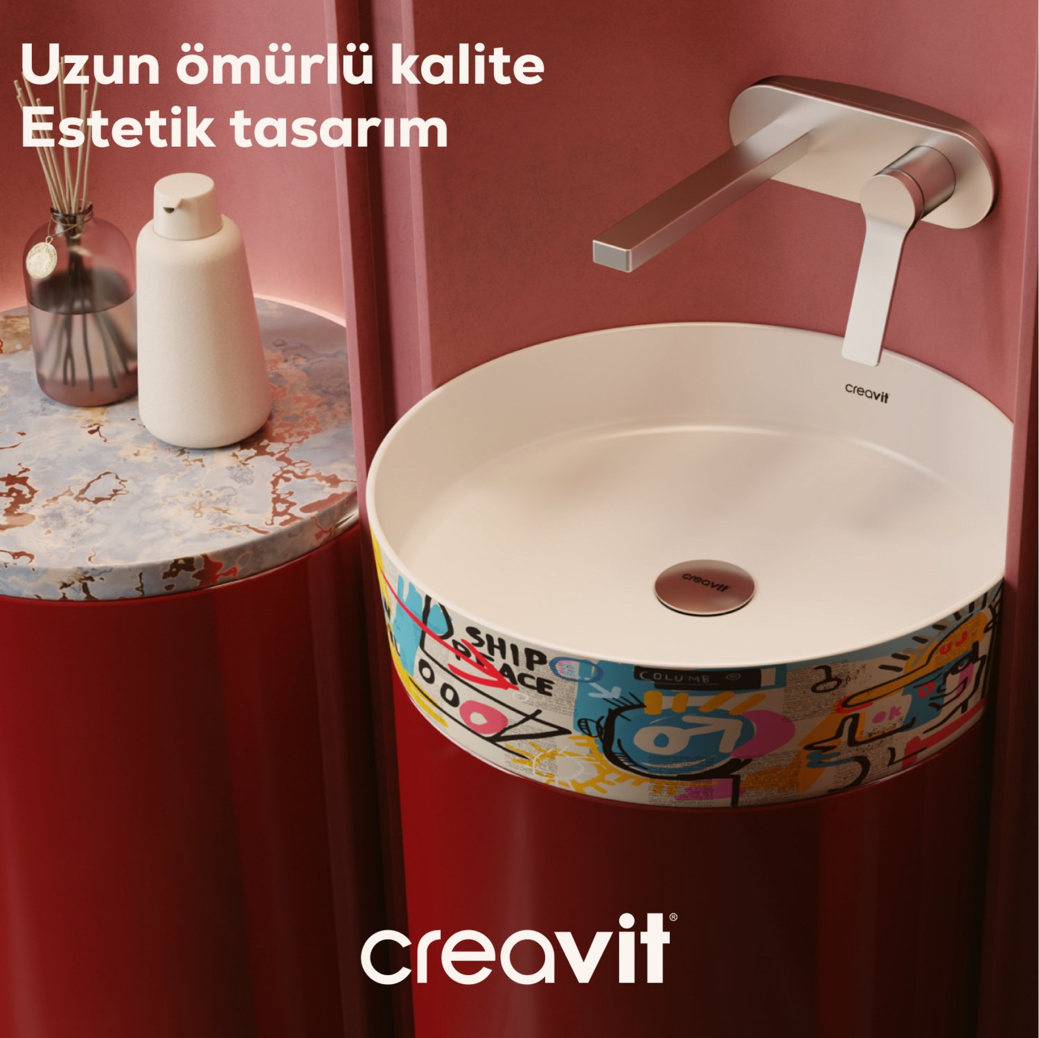 Lavabo Sifon Başlığı Pop-Up (Taşmalı) Altın