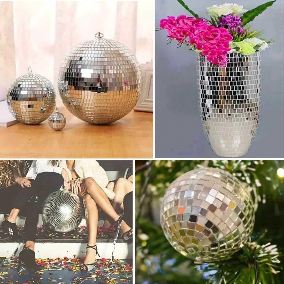 1 Metre Uzunluğunda Gümüş Renk Aynalı Mozaik Taşlı Dekor Bandı 4 cm x 1 mt (5047)