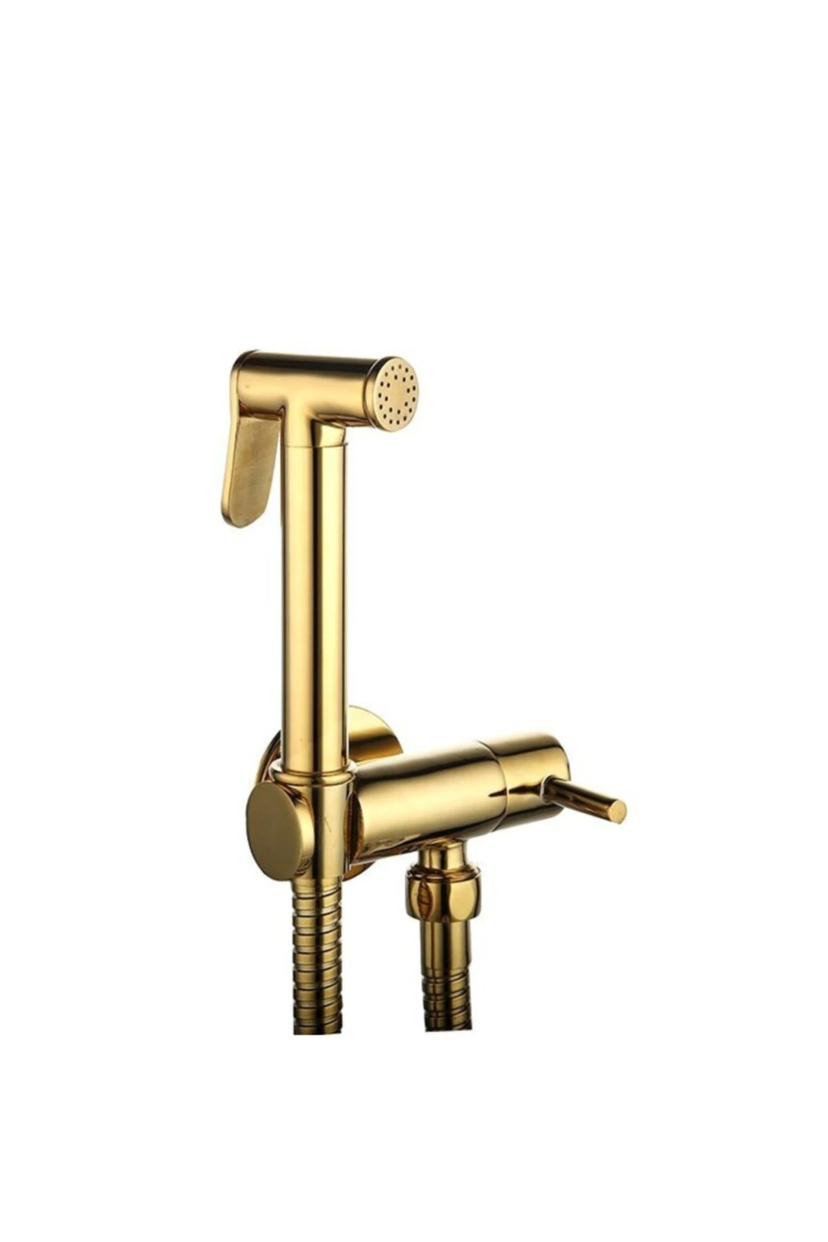 Spiralli Taharetmatik Taharet El Duşu Askılı Ara Musluk Set Altın Set100-g