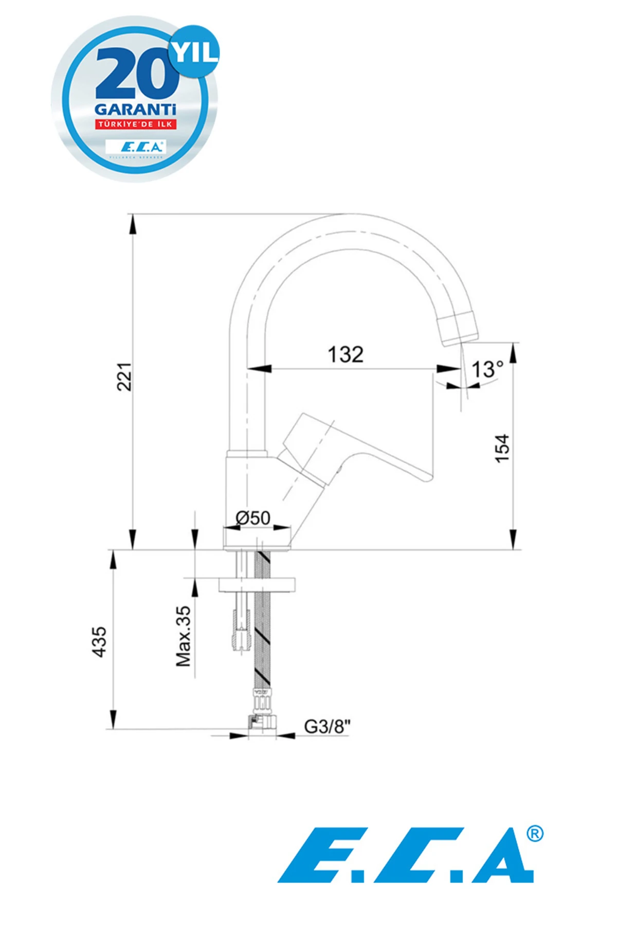 NİOBE KUĞU BORULU LAVABO BATARYASI