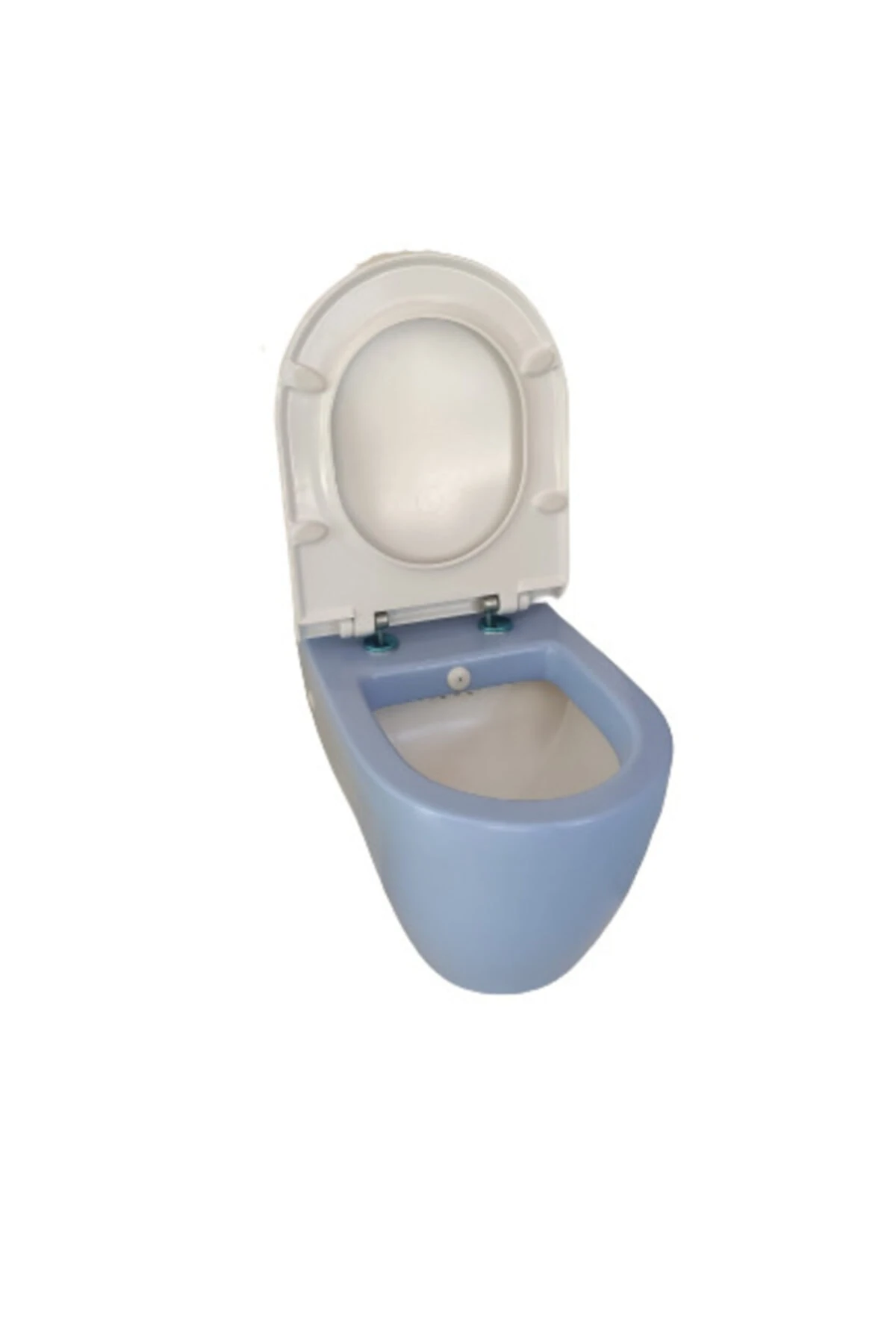 Uno Asma Klozet Dışı Mat Mavi Içi Mat Beyaz Renk & Beyaz Kapak