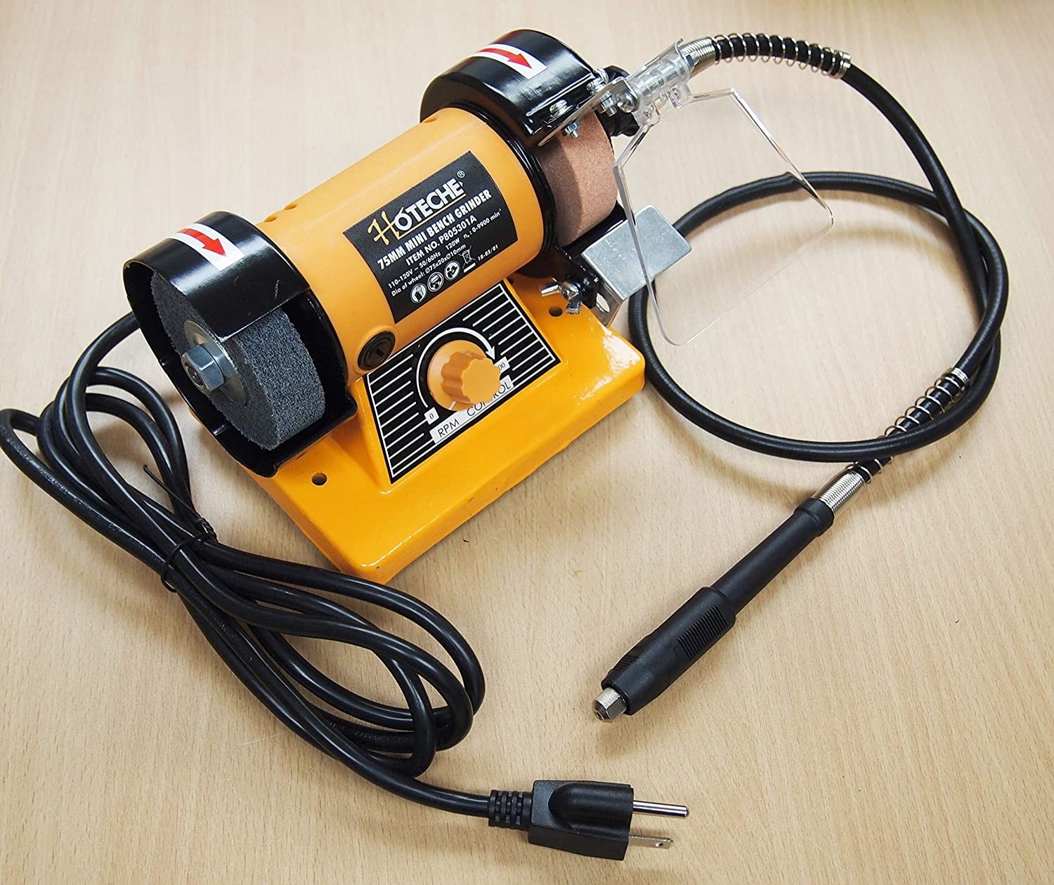 Çok Amaçlı Mini Tezgah Zımpara Parlatıcı Esnek Hortumlu Şaft Ayarlanabilir Hız 10000 Rpm, Gravür