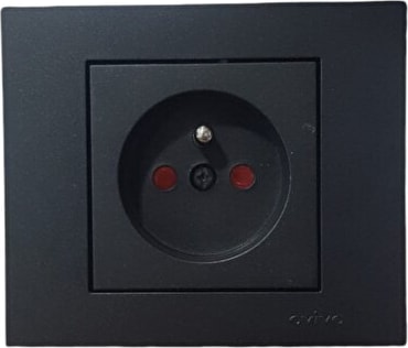 Grano Metalik Siyah Ups Topraklı Priz Çoc.k.(ÜRÜN ÇERÇEVESİZDİR)