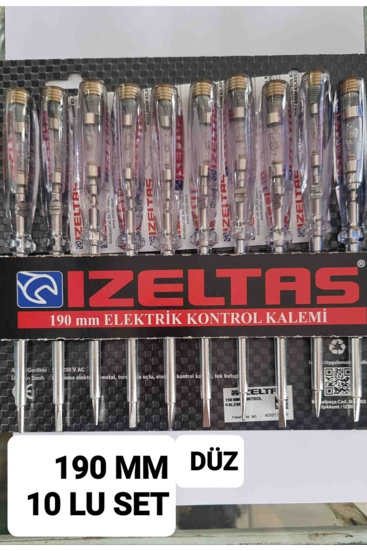 Kontrol Kalemi 190 mm Düz Uçlu 10 Adet