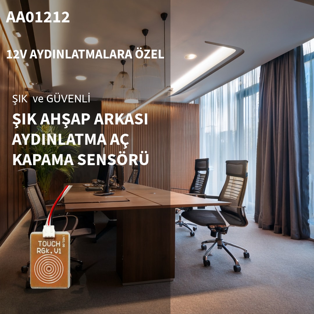 Ahşap-Taş Arkası 12V Dokunmatik Sensör Anahtarı