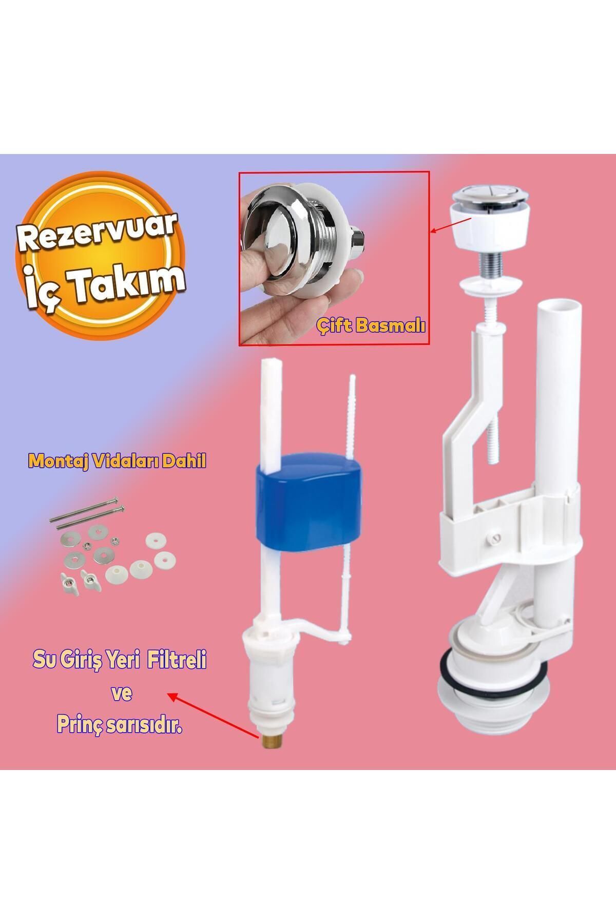 Çift Basmalı İç Takımı Rezervuar İç Düzenek Otomatik Su Dolum Basma Alafranga Tuvalet Klozet Sifon