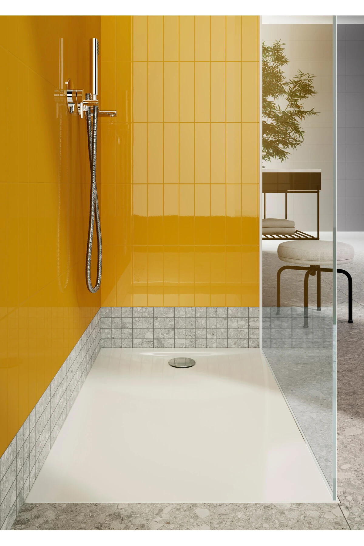 Origin A42621 Ankastre Lavabo Bataryası, Duvardan Kontrol, Sıva Üstü, Krom