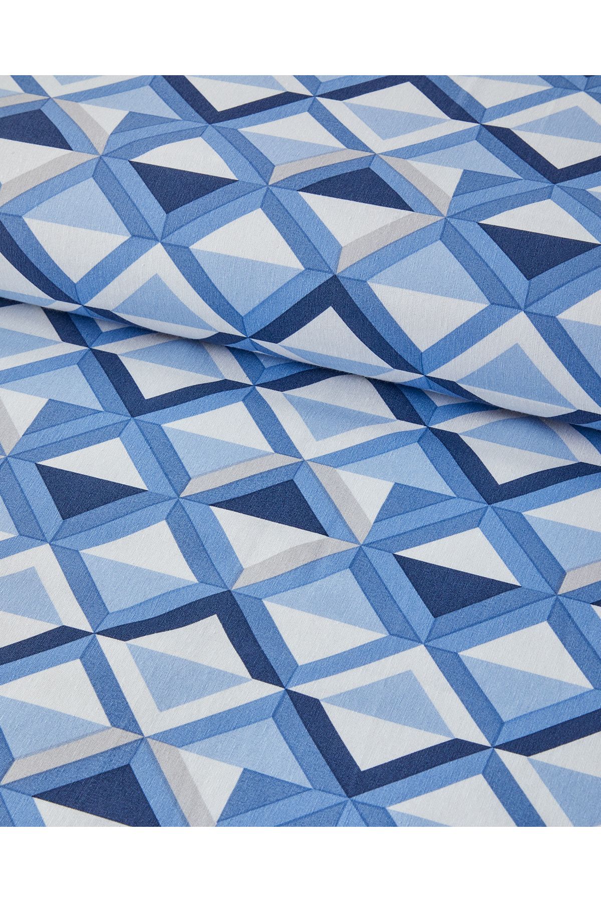 Mini Argyle Çift Kişilik Nevresim Takımı Mavi