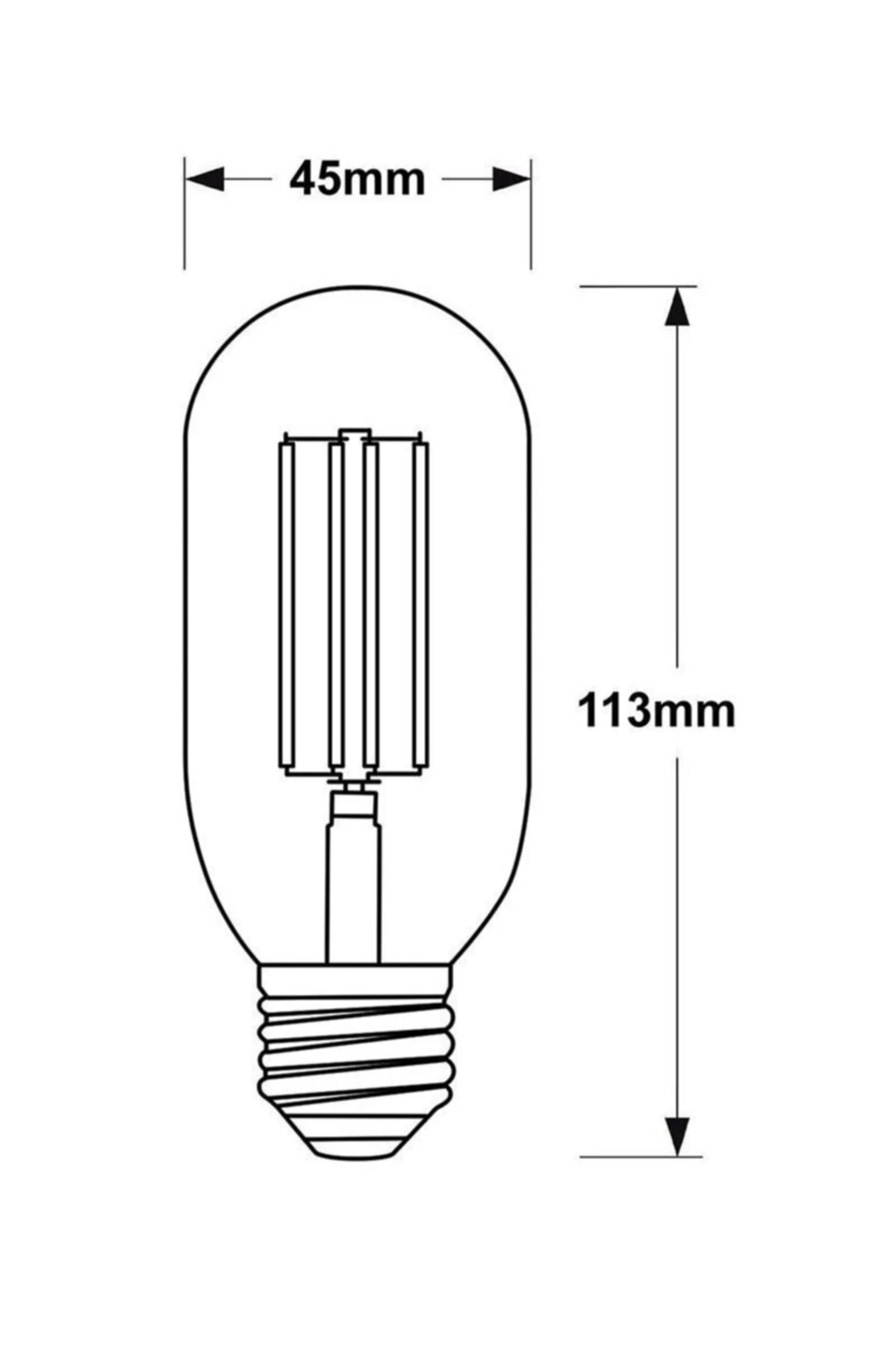 Erd45 T45 Gemici Edison Flamanlı Rustik Led Ampul 6 Watt